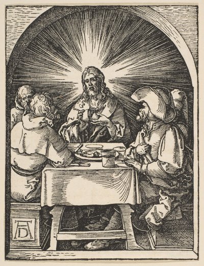 Cristo em Emaús, de The Small Passion, ca. 1510 de Albrecht Dürer