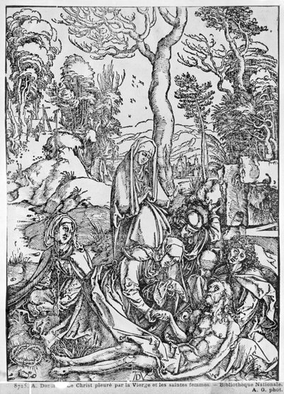 Cristo chorou pela Virgem e pelas mulheres, da série "A Grande Paixão", 1497-1500 (xilogravura) de Albrecht Dürer