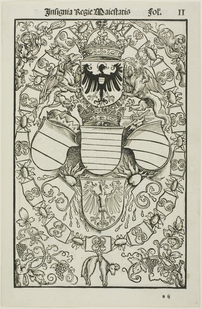Brasão de Maximiliano I como Rei dos Romanos de Albrecht Dürer