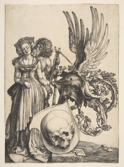 Brasão de armas com uma caveira, 1503. de Albrecht Dürer