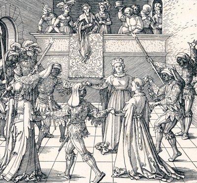 Dance by Torchlight, Augsburgo, 1516 1906 de Albrecht Dürer