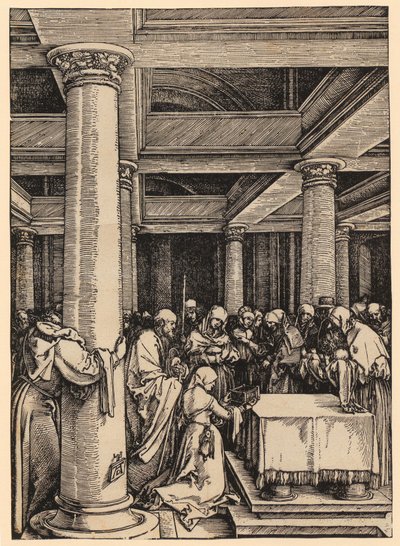 Representação no templo, folha 13 da série «A Vida de Maria» de Albrecht Dürer