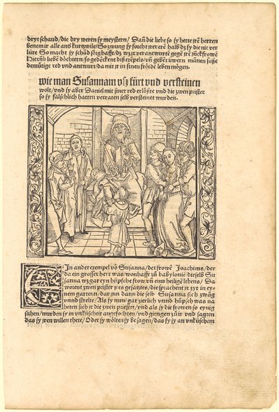 O menino Daniel desmascara os acusadores de Susana perante o tribunal de Albrecht Dürer