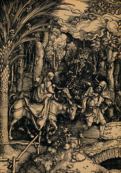A fuga para o Egito, 1503-1504. de Albrecht Dürer