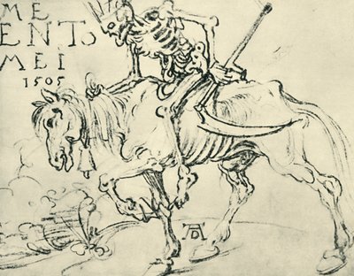 Equitação da morte, 1505, 1943. de Albrecht Dürer