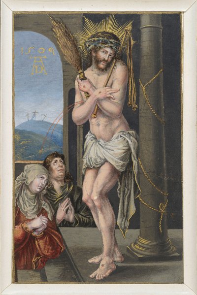 O Homem da Dor junto à coluna da flagelação de Albrecht Dürer
