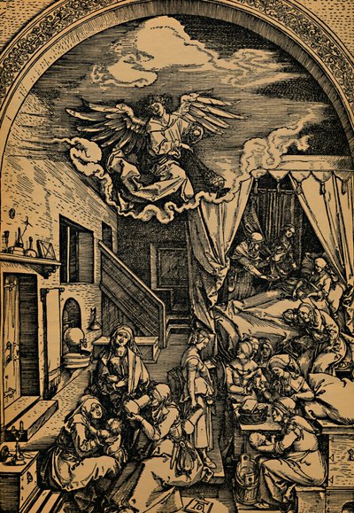 O nascimento de Maria, 1503 - 1504. de Albrecht Dürer