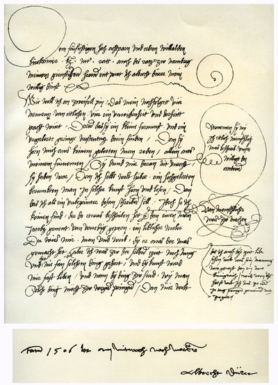 Projeto de dedicação de Albrecht Durers a Bilibald Pirckheimer, c1523 de Albrecht Dürer
