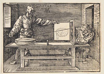 Desenhista desenhando um alaúde de Albrecht Dürer
