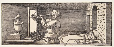 Desenhista desenhando um vaso de Albrecht Dürer