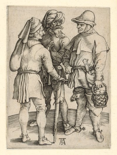 Três camponeses em conversa de Albrecht Dürer
