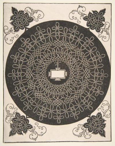 Padrão de bordado com um painel oblongo em seu centro, 1521 antes. de Albrecht Dürer