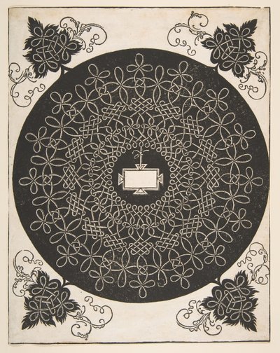 Padrão de bordado com um painel oblongo em seu centro, 1521 antes. de Albrecht Dürer