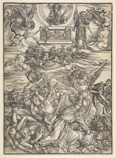 Quatro Anjos Vingadores, da série Apocalipse. de Albrecht Dürer