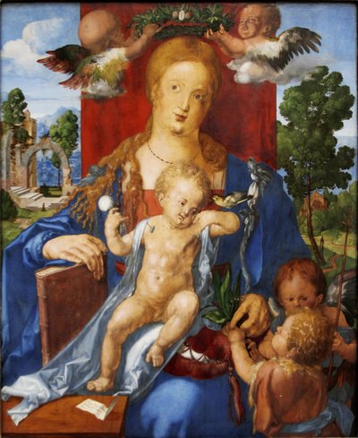 Alemão: Die Madonna mit dem Zeisig A Madona com o Siskin de Albrecht Dürer