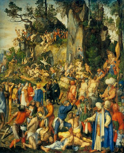 Alemão: Marter der zehntausend Christen Martírio dos Dez Mil de Albrecht Dürer