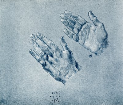 Mãos do imperador rezando Maximiliano de Albrecht Dürer