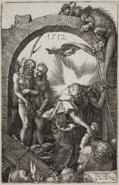 Angustiante do Inferno; Cristo no Limbo, de A Paixão Gravada de Albrecht Dürer