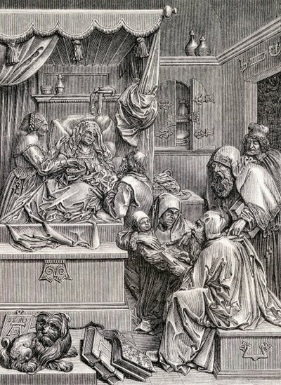 Escultura de Alto Relevo do Nascimento de São João, 1855 de Albrecht Dürer