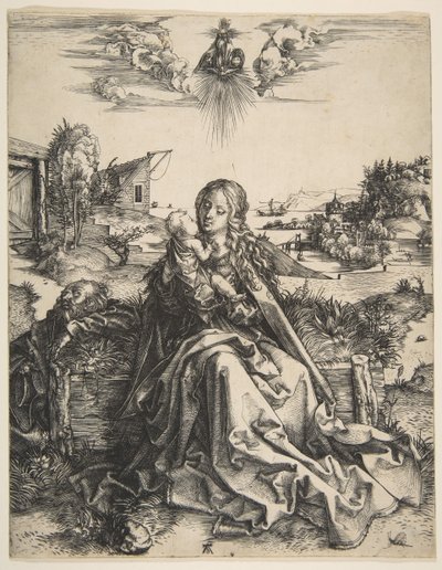 Sagrada Família com uma Libélula, ca. 1495 de Albrecht Dürer