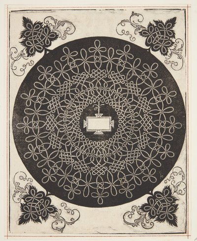 Padrão de cordão entrelaçado com escudo oblongo de Albrecht Dürer