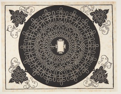Padrão de cordão entrelaçado com escudo oblongo de Albrecht Dürer