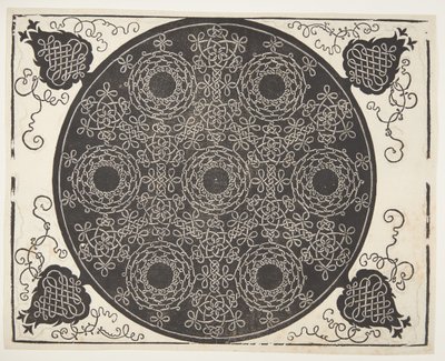 Padrão de cordão entrelaçado com sete coroas de Albrecht Dürer
