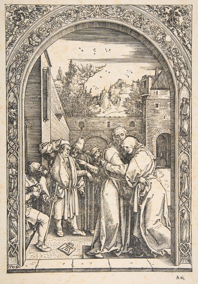 Joachim e Anna no Golden Gate, de A Vida da Virgem, ca. 1504 de Albrecht Dürer