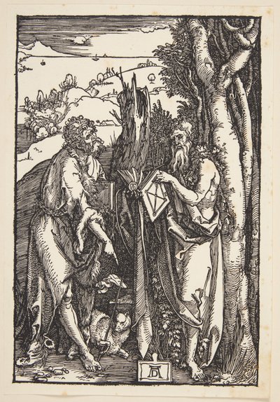 João Batista e São Onufrio no deserto de Albrecht Dürer