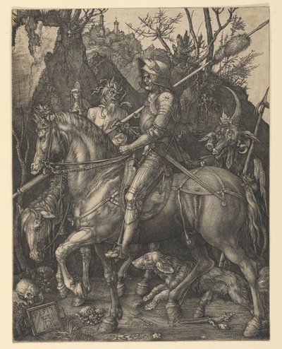 O cavaleiro, a morte e o diabo de Albrecht Dürer