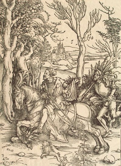 Knight e Lansquenet, c1497. de Albrecht Dürer