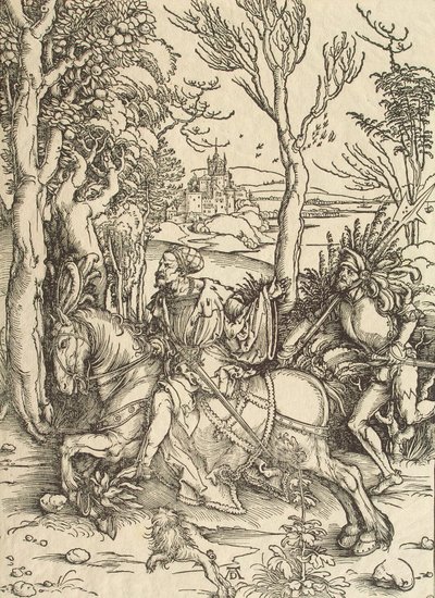 Knight e Lansquenet, c. 1497 de Albrecht Dürer