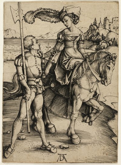 Dama a Cavalo e Landsknecht de Albrecht Dürer