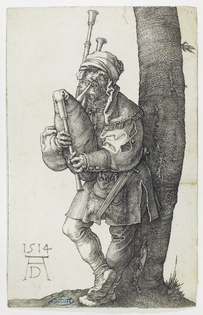 O Tocador de Gaita de Foles (Bartsch 91) de Albrecht Dürer