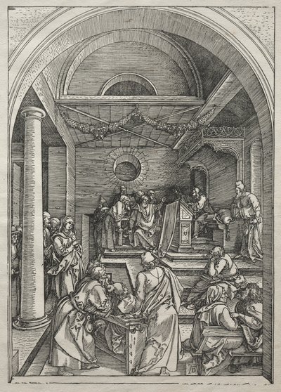 Vida da Virgem: Cristo entre os médicos de Albrecht Dürer