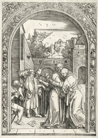 Vida da Virgem: Joachim e Anna Abraçando sob o Golden Gate de Albrecht Dürer