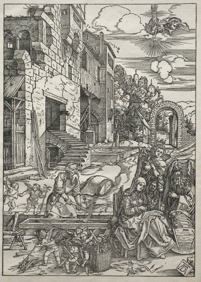 Vida da Virgem: O Resto no Egito, 1504-1505. de Albrecht Dürer