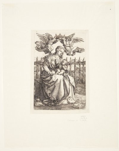 Madonna coroada por dois anjos de Albrecht Dürer