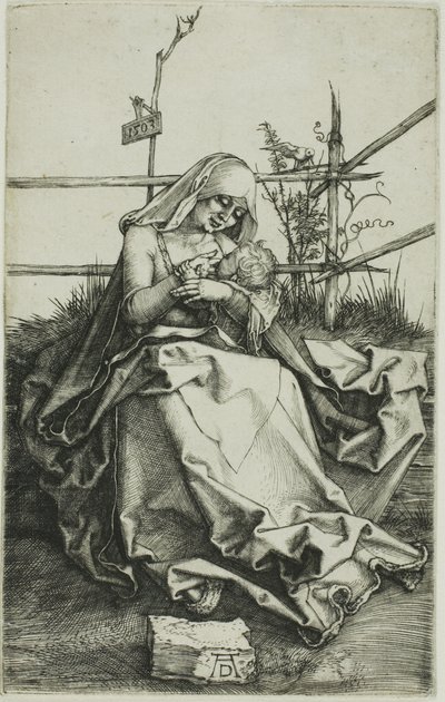 Madonna em um banco gramado de Albrecht Dürer