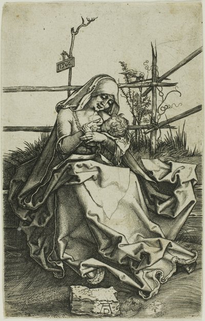 Madonna em um banco gramado de Albrecht Dürer