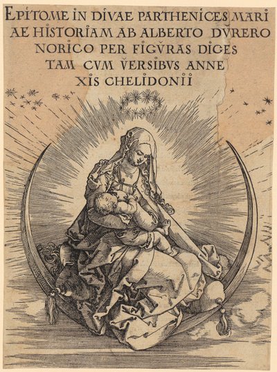 Maria na meia-lua, folha 1 da série «A Vida de Maria» de Albrecht Dürer