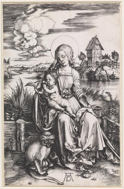 Maria com o Menino e um macaco de Albrecht Dürer