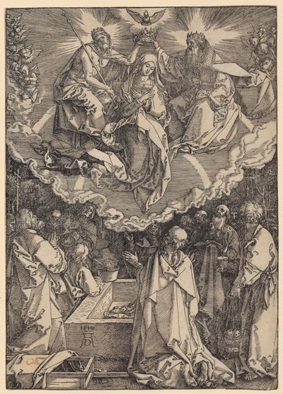 Assunção e Coroação de Maria, folha 19 da série «A Vida de Maria» de Albrecht Dürer