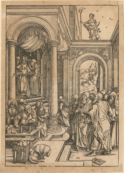 A Visita de Maria ao Templo, folha 6 da série «A Vida de Maria» de Albrecht Dürer