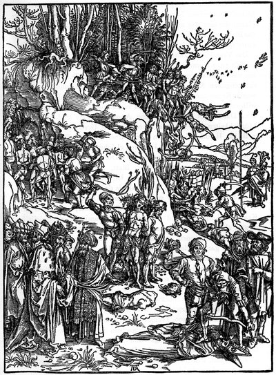 Martírio dos dez mil cristãos no Monte Ararat, 1495-1497, 1936 de Albrecht Dürer
