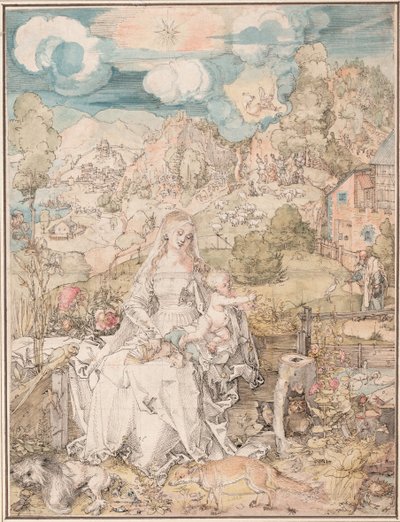 Maria entre uma multidão de animais, ca 1503 de Albrecht Dürer