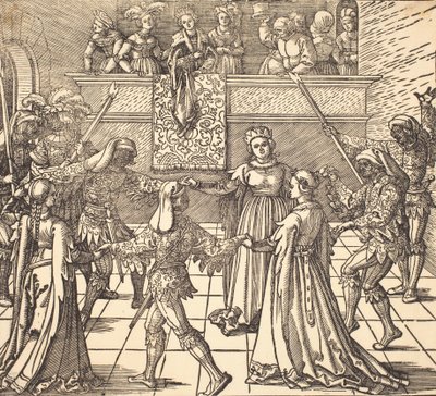 Dança de Máscara com Tochas, c. 1516. de Albrecht Dürer