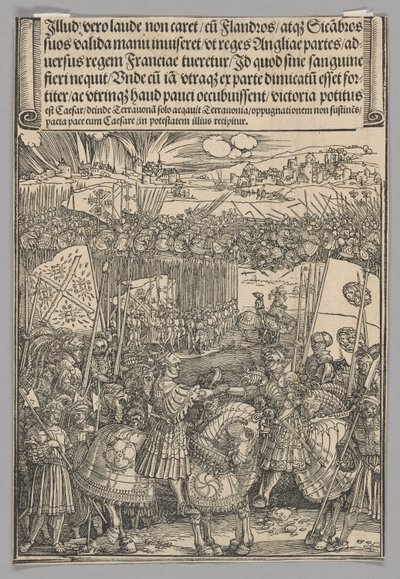 Maximiliano e Henrique VIII da Inglaterra, placa 22 de Cenas Históricas da Vida do Imperador Maximiliano I do Arco do Triunfo de Albrecht Dürer