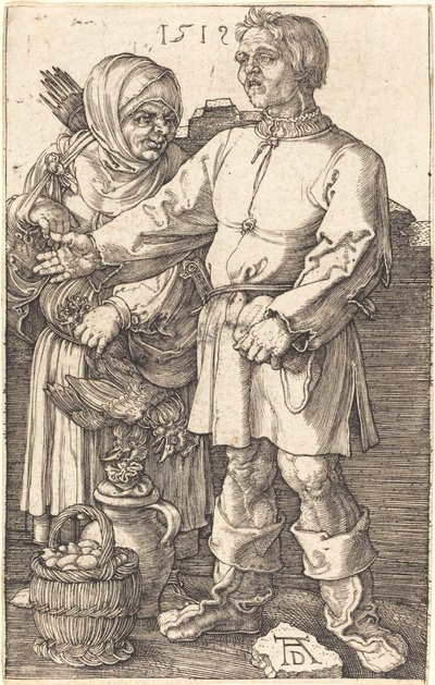 Casal camponês no mercado de Albrecht Dürer