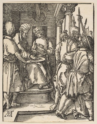 Pilatos lavando as mãos, de The Small Passion, ca. 1509 de Albrecht Dürer